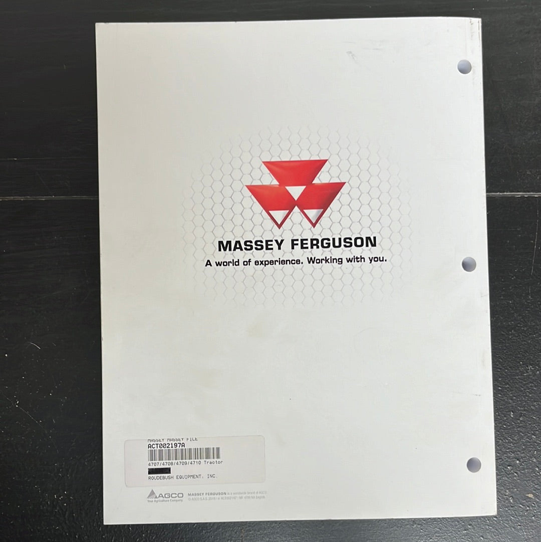 Massey Ferguson Operator Manual 4707 / 4708 / 4709 / 4710