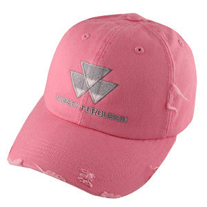 03420 Massey Ferguson Pink Destressed Cap