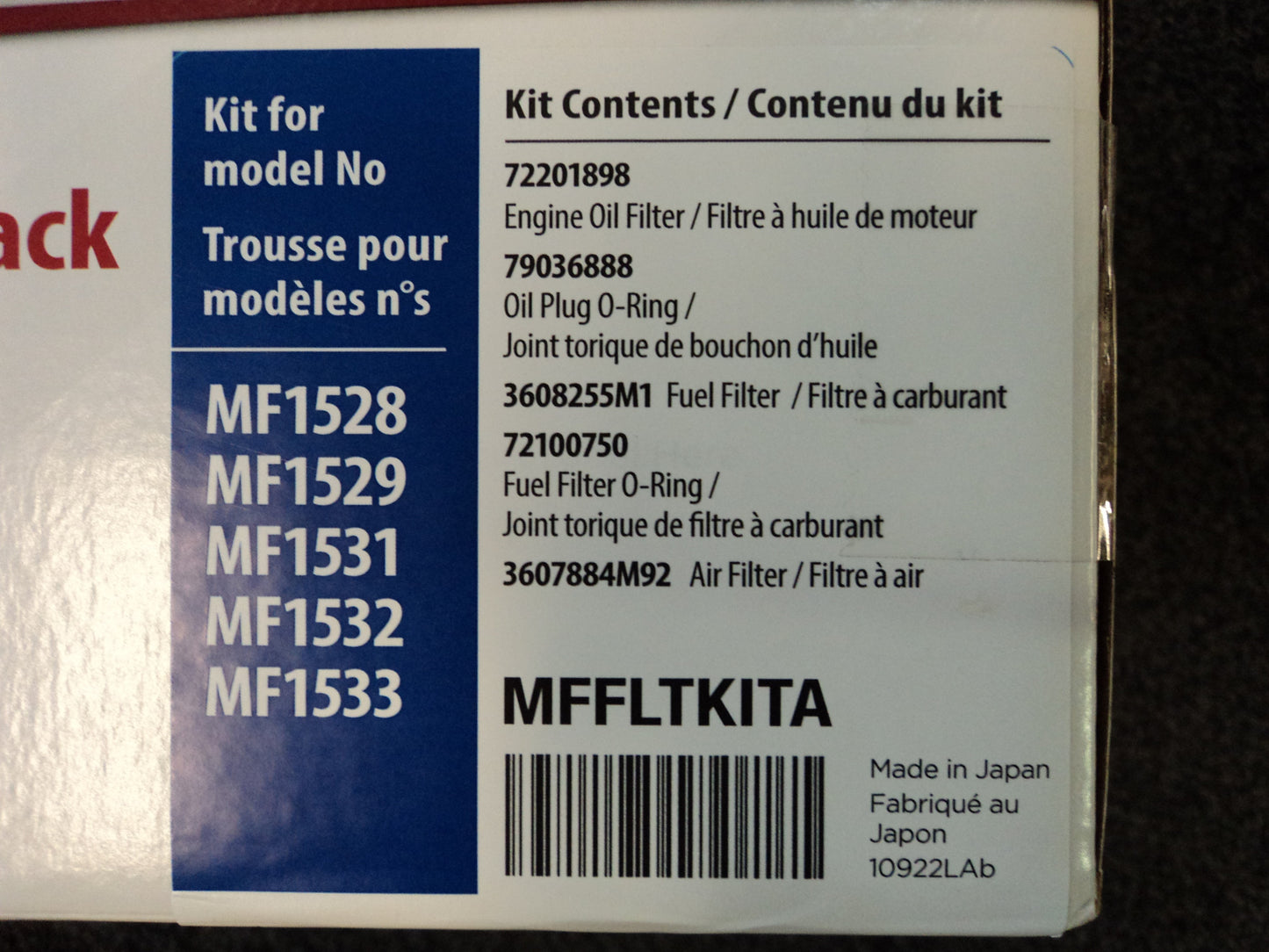 MFFLTKITA - 1528, 1529, 1531, 1532, 1533, Massey Ferguson Maintenance Packs