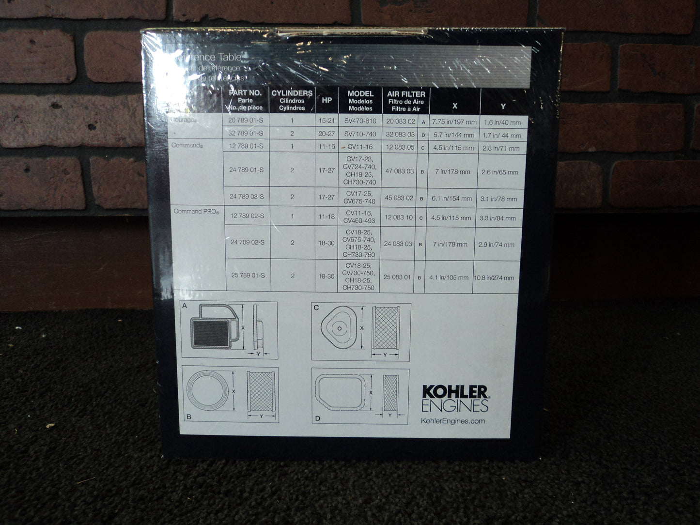 KOHLER Engine Maintenance Kit Command 17-27 HP 24 789 01-S