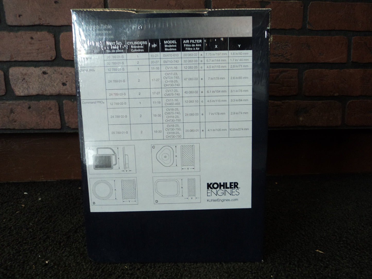 KOHLER Engine Maintenance Kit Command PRO 18-30 HP (With Heavy Duty Air Cleaner) 25 789 01-S