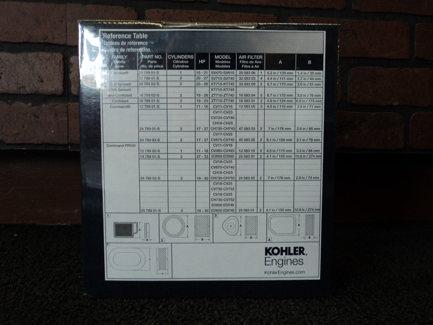 16 789 02-S KOHLER Engine Maint Kit Confidant 19-25 HP, 7000 Series 20-26 HP (With PRO Filtration)  KT715, KT725, KT730, KT735, KT740, and KT745