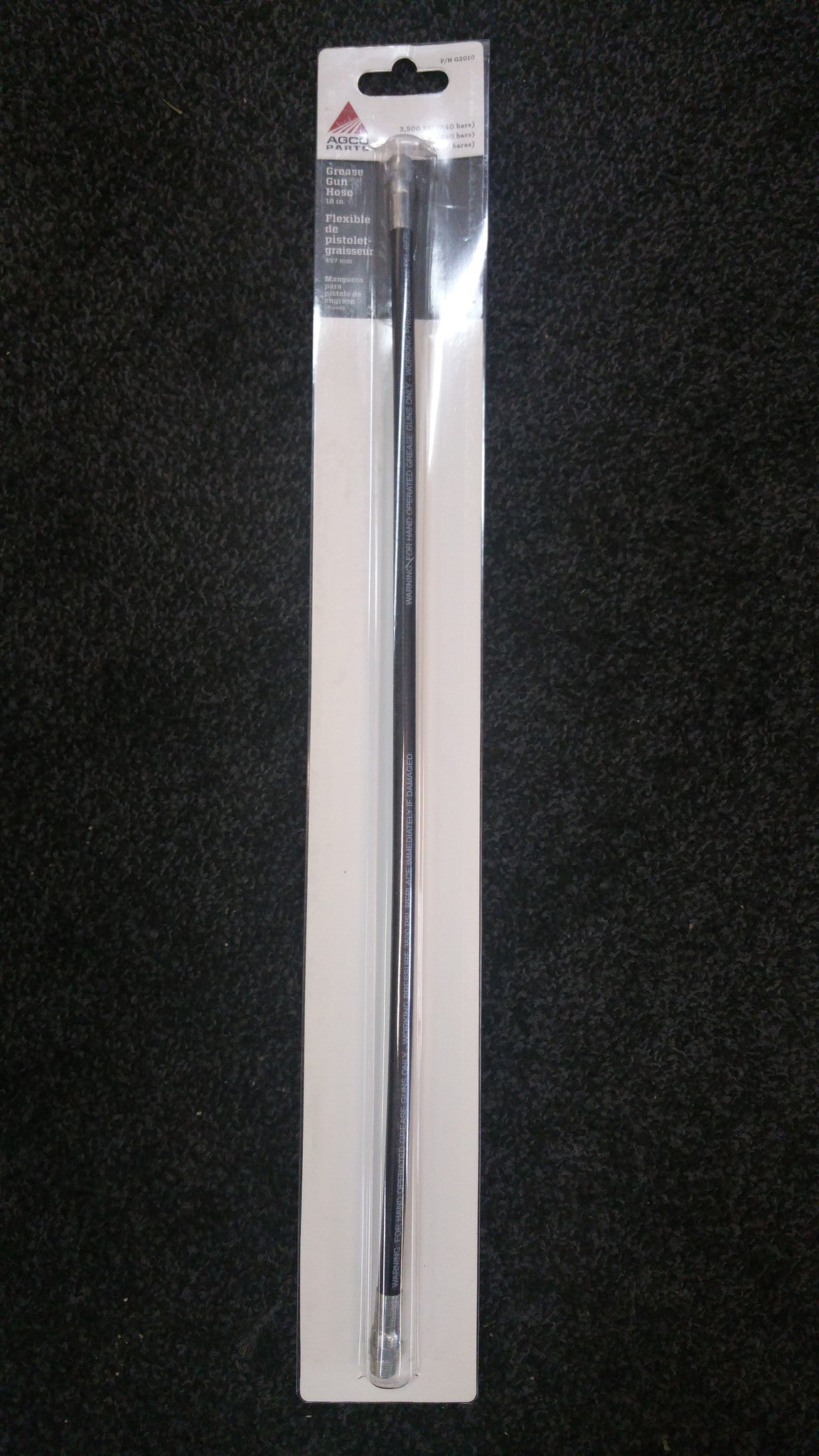 18" Grease gun hose front