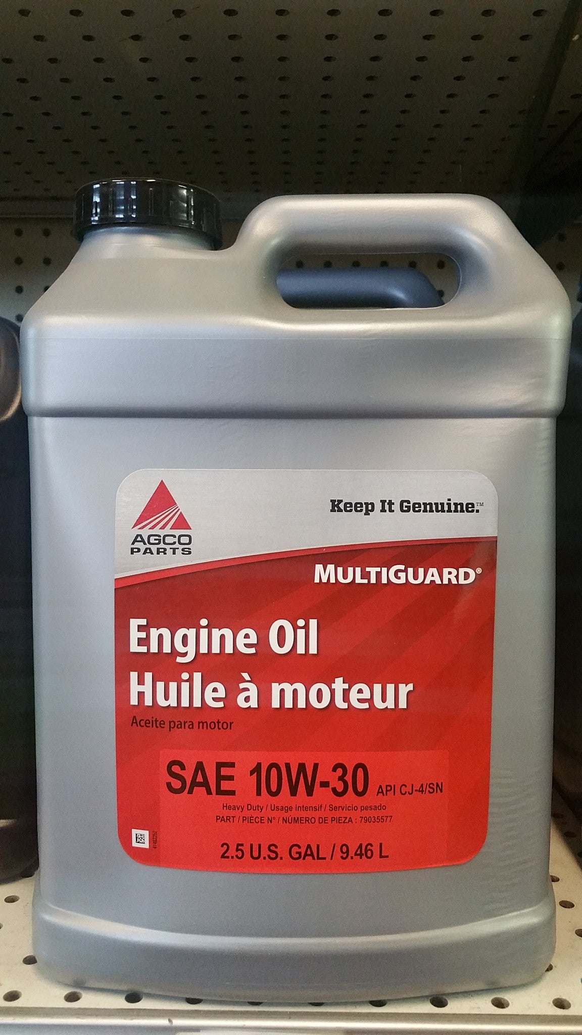 79035577   OIL-10W-30, CJ-4, 2.5 GA