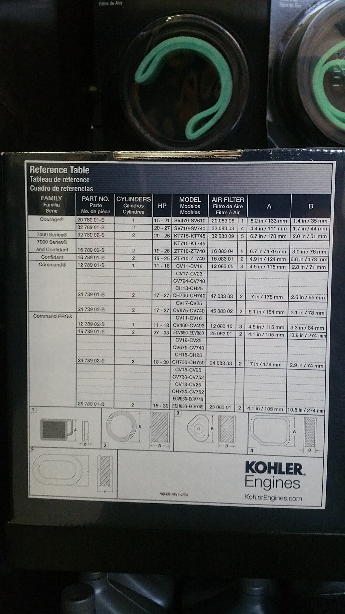 32 789 02-S Kohler 7000 Series Maintenance Kit KT715, KT725, KT730, KT735, KT740, and KT745